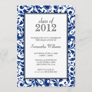 Invitación de la graduación del damasco del