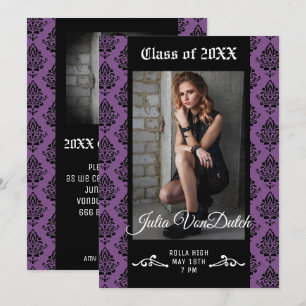 Invitación de la graduación del damasco/invitación