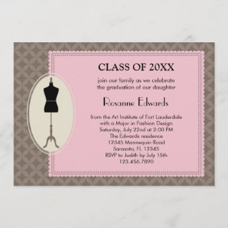 Invitación de la graduación del diseño de la moda