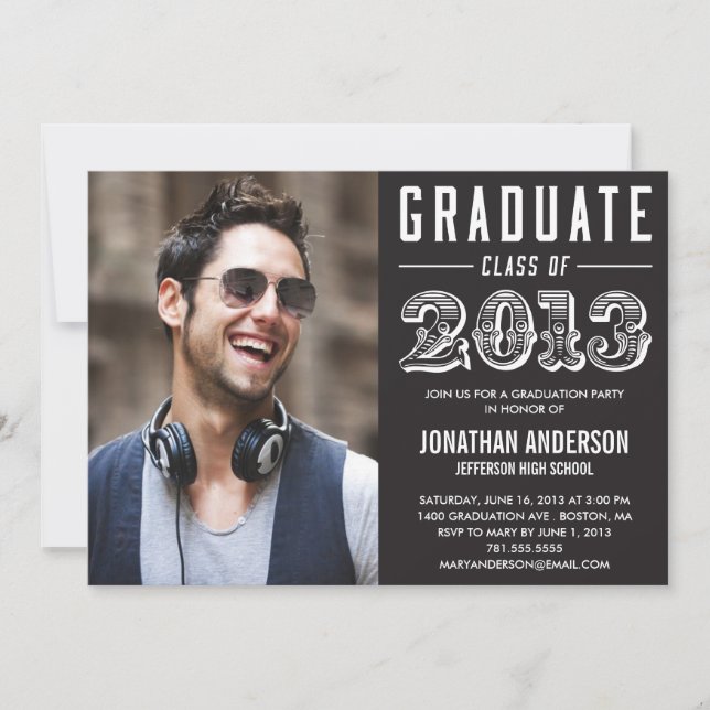 Invitación de la graduación del estilo del poster (Anverso)