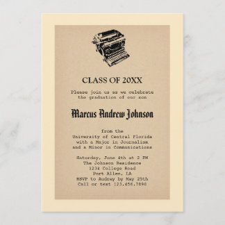 Invitación de la graduación del periodismo del