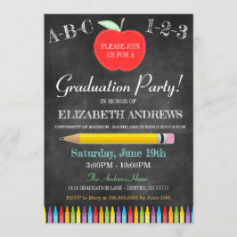 Invitación de la graduación del profesor - pizarra