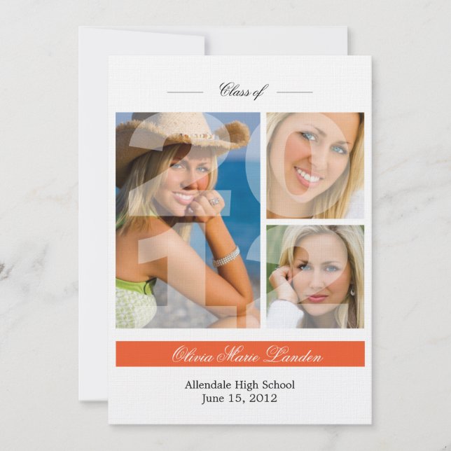 Invitación de la graduación el | 3 fotos (Anverso)