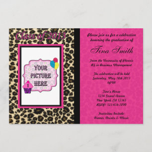 Invitación de la graduación - leopardo/guepardo