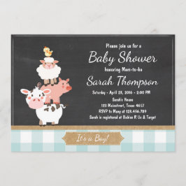 Invitación de la granja de Baby Shower País Bebé A