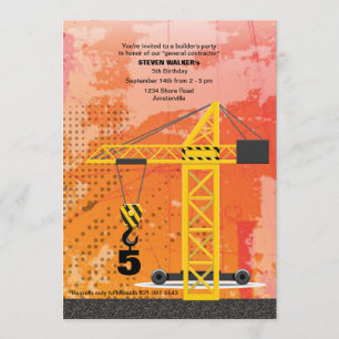Invitación de la grúa de construcción
