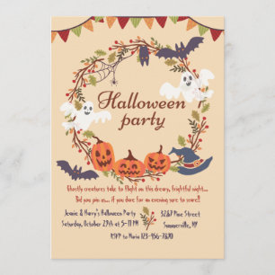 Invitación de la guirnalda de Halloween