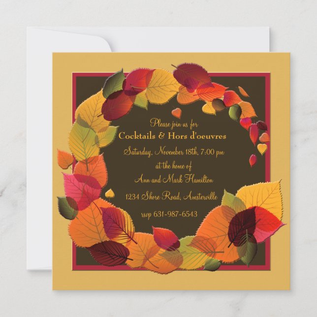 Invitación de la guirnalda del otoño (Anverso)