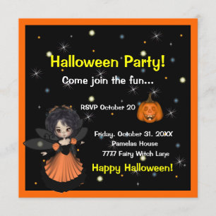 Invitación de la hada de Halloween