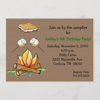 Invitación de la hoguera de Smore