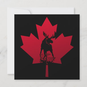 Invitación de la hoja de arce y el alce canadiense