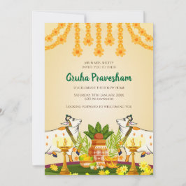 Invitación de la India pooja Gruha Pravesam