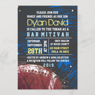Invitación de la invitación a Mitzvah del FOOTBALL