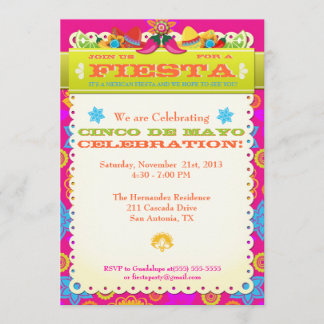 Invitación de la invitación del fiesta de Cinco De