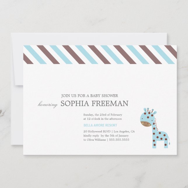 INVITACIÓN DE LA JIRAFA EL %PIPE% BABY SHOWER (Anverso)