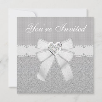 Invitación de la joya del corazón de la cáscara bl