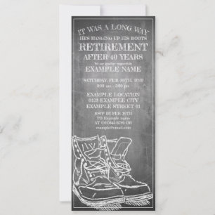 Invitación de la jubilación con botas viejas V3.0