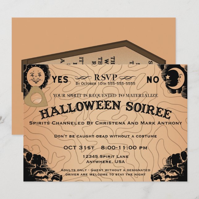 Invitación de la Junta de Espíritu de Halloween So (Anverso / Reverso)