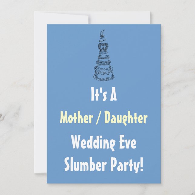 Invitación de la madre hija Boda Eve Slumber Fiest (Anverso)