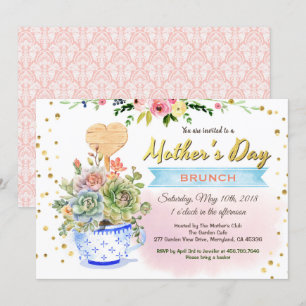 Invitación de la madre. Suculento acuarela