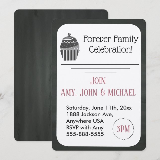 Invitación de la magdalena de la pizarra del (Anverso / Reverso)