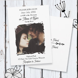 Invitación De la mano, corazón con corazón   Boda de fotos