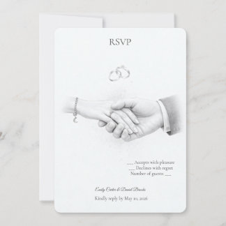 Invitación De la mano Romántico Minimalista RSVP
