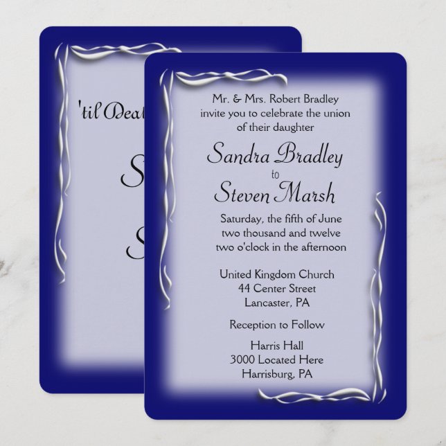 Invitación de la Marina Clásica y la Boda Blanca (Anverso / Reverso)