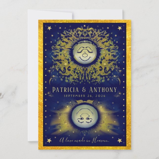 Invitación de la Marina de Amor Celestial y Boda d (Anverso)