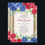 Invitación de la Marina Princesa y Borgoña Quincea<br><div class="desc">Invitación a la Princesa Marina y Borgoña QuinceaneraMis Quince Anos,  15º cumpleaños, </div>