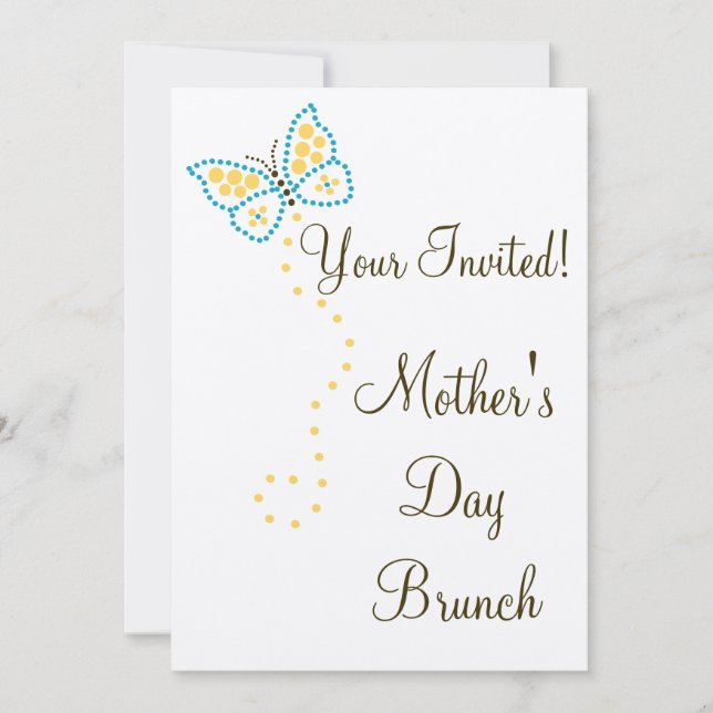 Invitación de la mariposa del arte del punto (Anverso)