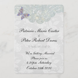 Invitación de la mariposa y de la boda del cordón
