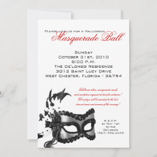 Invitación de la máscara de bola de máscaras de má