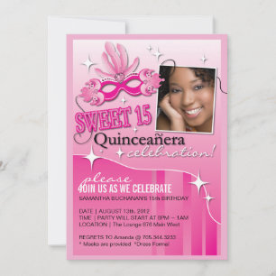 INVITACIÓN DE LA MASCARADA DE QUINCEANERA