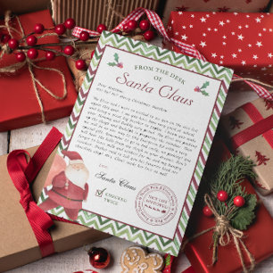 Invitación De la mesa de Santa Claus   Carta de Navidad 