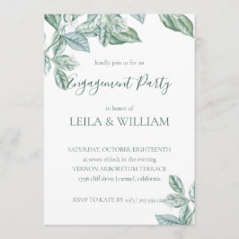 Invitación de la Mint Botanant Elegant Engagement