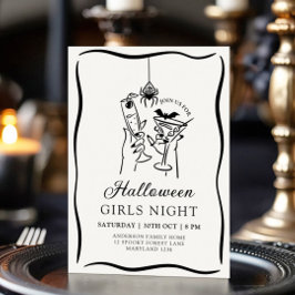 Invitación de la noche de Chicas de Halloween