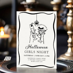 Invitación de la noche de Chicas de Halloween