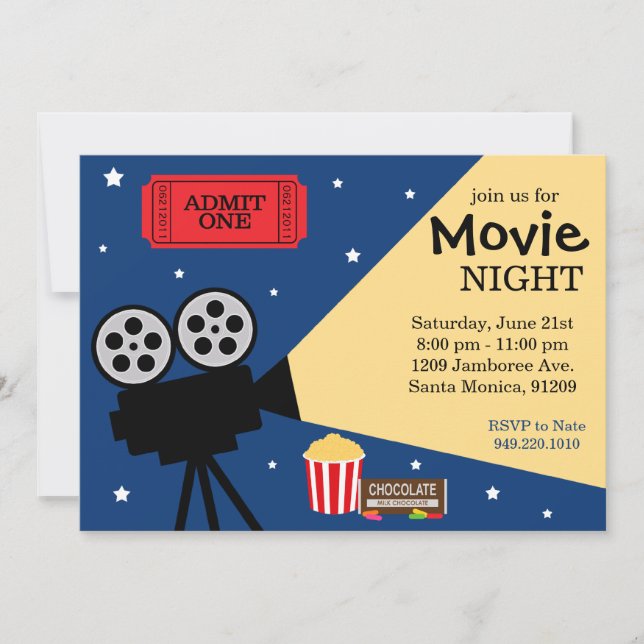 Invitación de la noche de la película (Anverso)