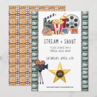 Invitación de la noche de la película virtual