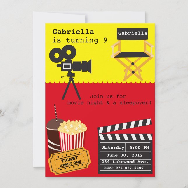 Invitación de la noche de película (Anverso)