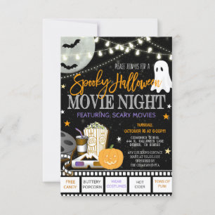Invitación de la noche de películas de Halloween