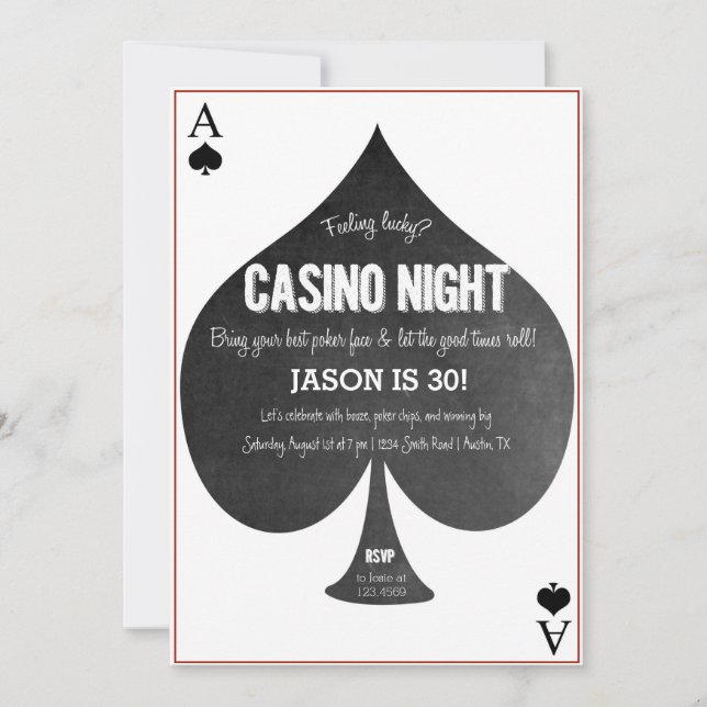 Invitación de la noche del casino (Anverso)