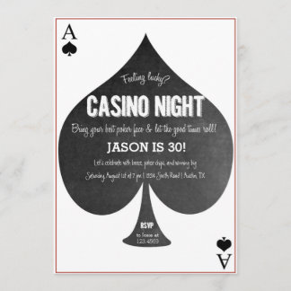 Invitación de la noche del casino