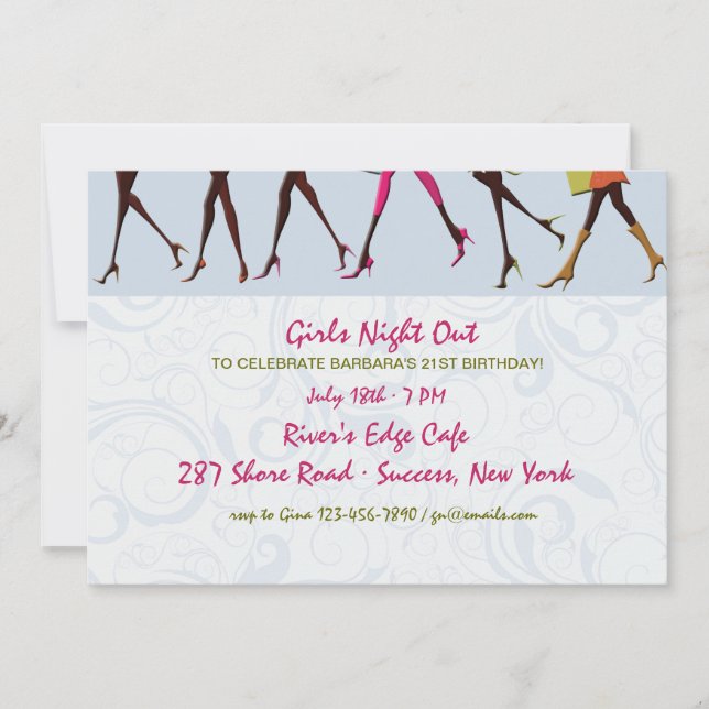 Invitación de la noche del Chica de Piernas Damas (Anverso)