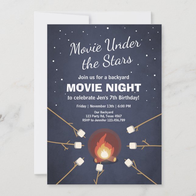 Invitación de la noche del cine bajo fuego de estr (Anverso)