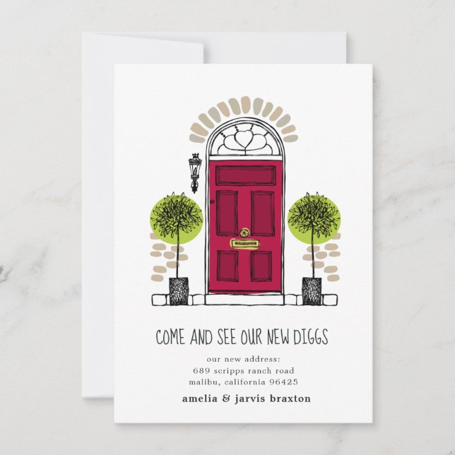 Invitación de la nueva casa de puertas rojas (Anverso)