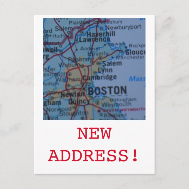 Invitación de la nueva dirección de Boston (Anverso)