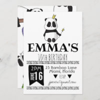 Invitación de la Panda Party