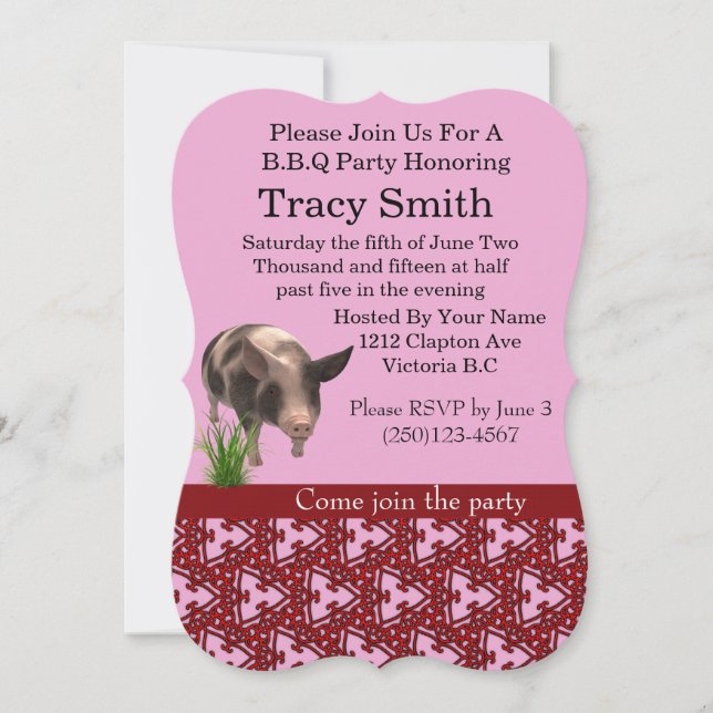 Invitación de la Parte B.B.Q (Anverso)